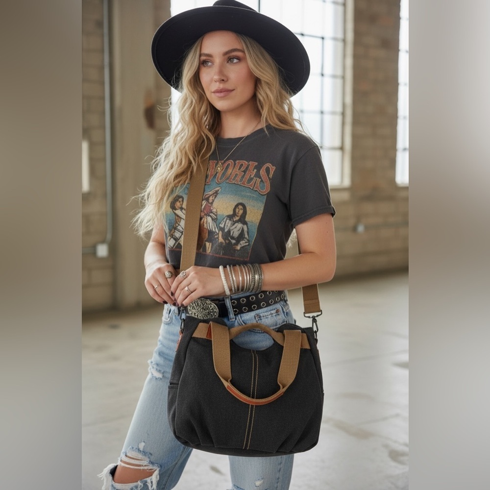 NWT Retro Canvas Crossbody Bag Purse Handbag